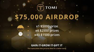 Don't Miss Tomi’s USD 75,000 TOMI Airdrop Ahead Of TOMISwap and TOMIFundMe Launch