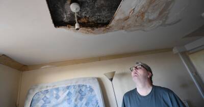 Man's three-year nightmare living in damp-ravaged council flat with leaky lounge ceiling