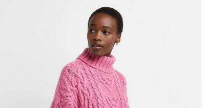 Shoppers rave about River Island pink cable knit dress reduced for Black Friday