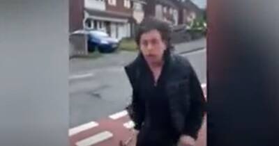 'I'll smash your f****** teeth all over the pavement and dance on your brains'- Moment thug armed with knife and hammer attacks woman in the street