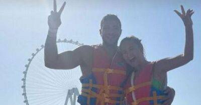 Molly-Mae Hague shows Tommy Fury's injury on Dubai holiday as they enjoy water assault course