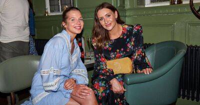 ITV Corrie's Catherine Tyldesley and Helen Flanagan enjoy a catch-up as they both reach parenting landmarks