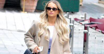 Molly-Mae Hague rocks £700 pool sliders as she leaves four hour business meeting in Manchester