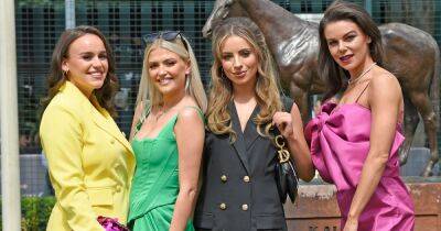 Faye Brookes seen for first time following split as she and Lucy Fallon reunite with ITV Corrie girls at Haydock Races
