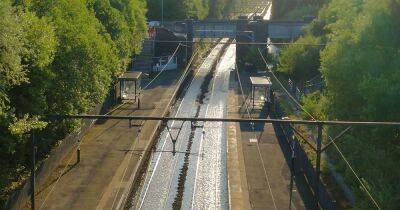 Rail services in East Manchester still disrupted as flooding repairs from burst mains pipe continue