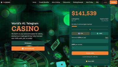 TG.Casino Launches Gaming Token with 4000%+ APY, Presale Raises Over $100,000 in Minutes From Web3 Whales