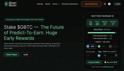The Future of Bitcoin Is Here – In The Form of Predict-To-Earn Sensation Green Bitcoin (GBTC)