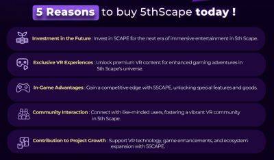 Immersive Gaming Awaits: Explore 5th Scape’s Virtual Reality World, Complete With Headsets and Software – $215K Raised.